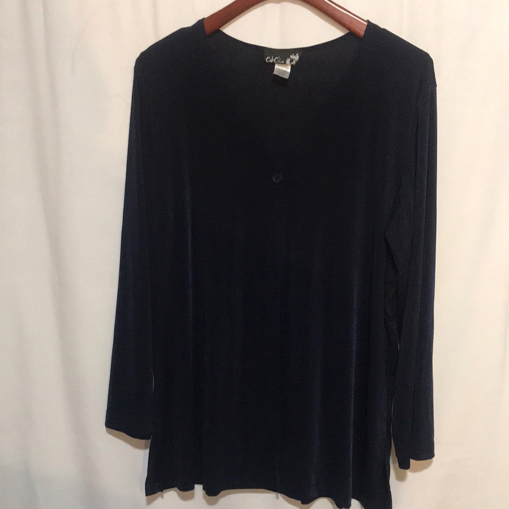 CSC Studio Ladies size 1X Navy Blue Single Button Cardigan